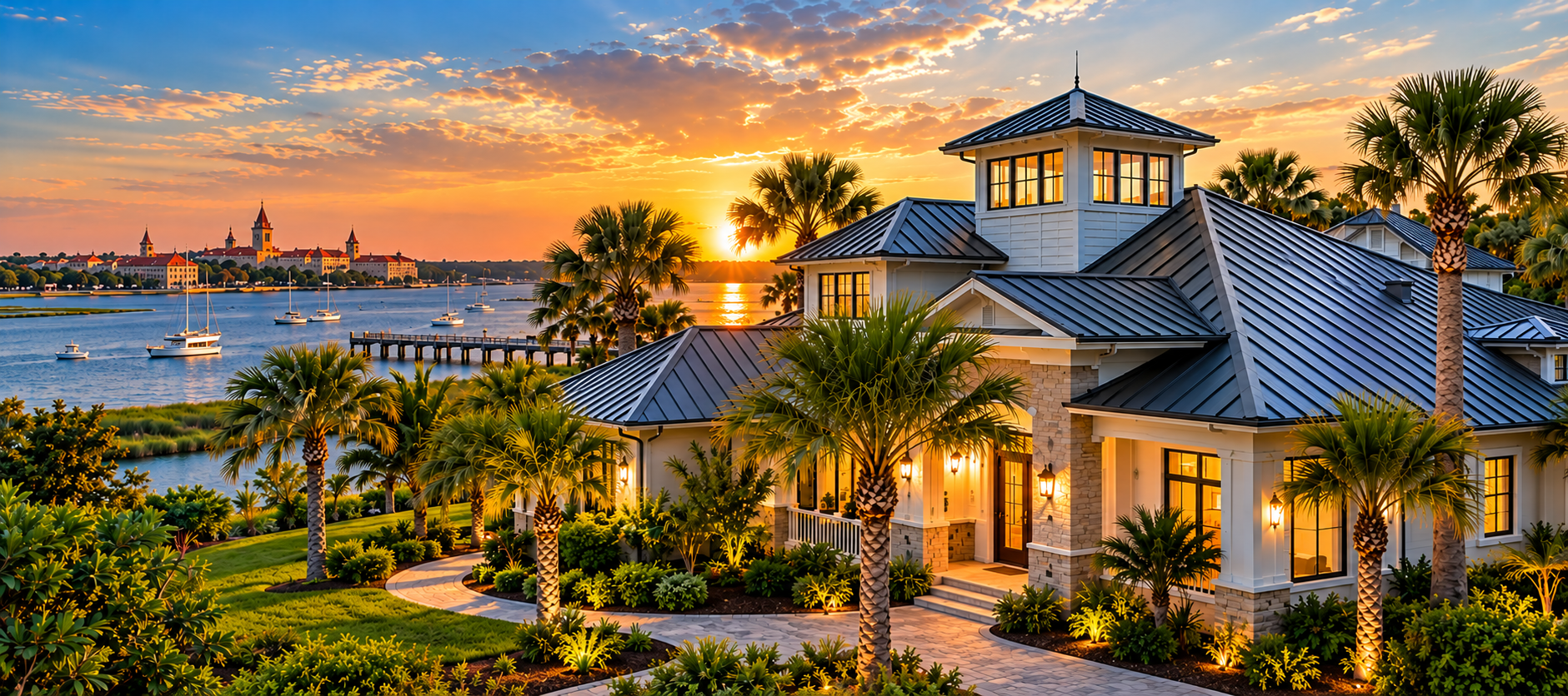 Florida home with newly installed metal roof